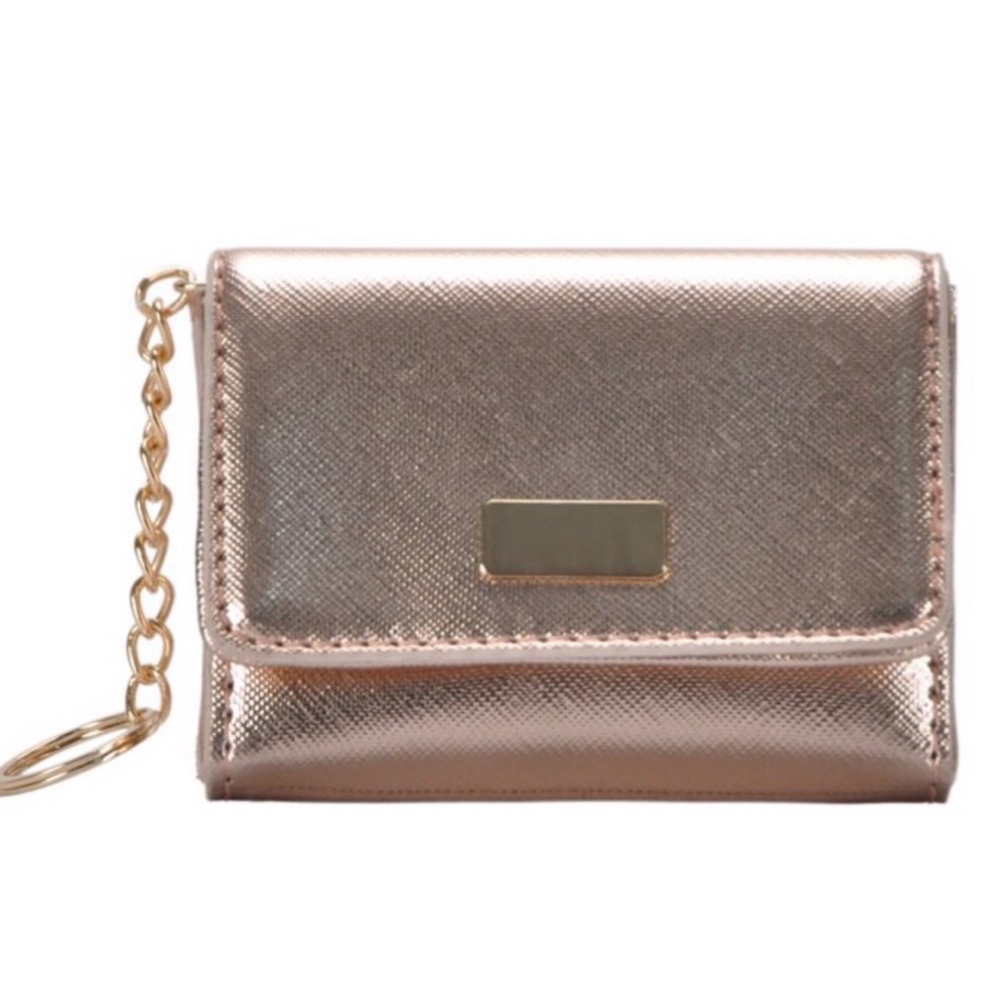 Metallic Card Holder Keychain